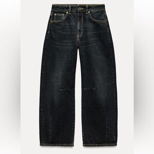Zara Women’s Faded Black Wash Balloon Denim Jeans